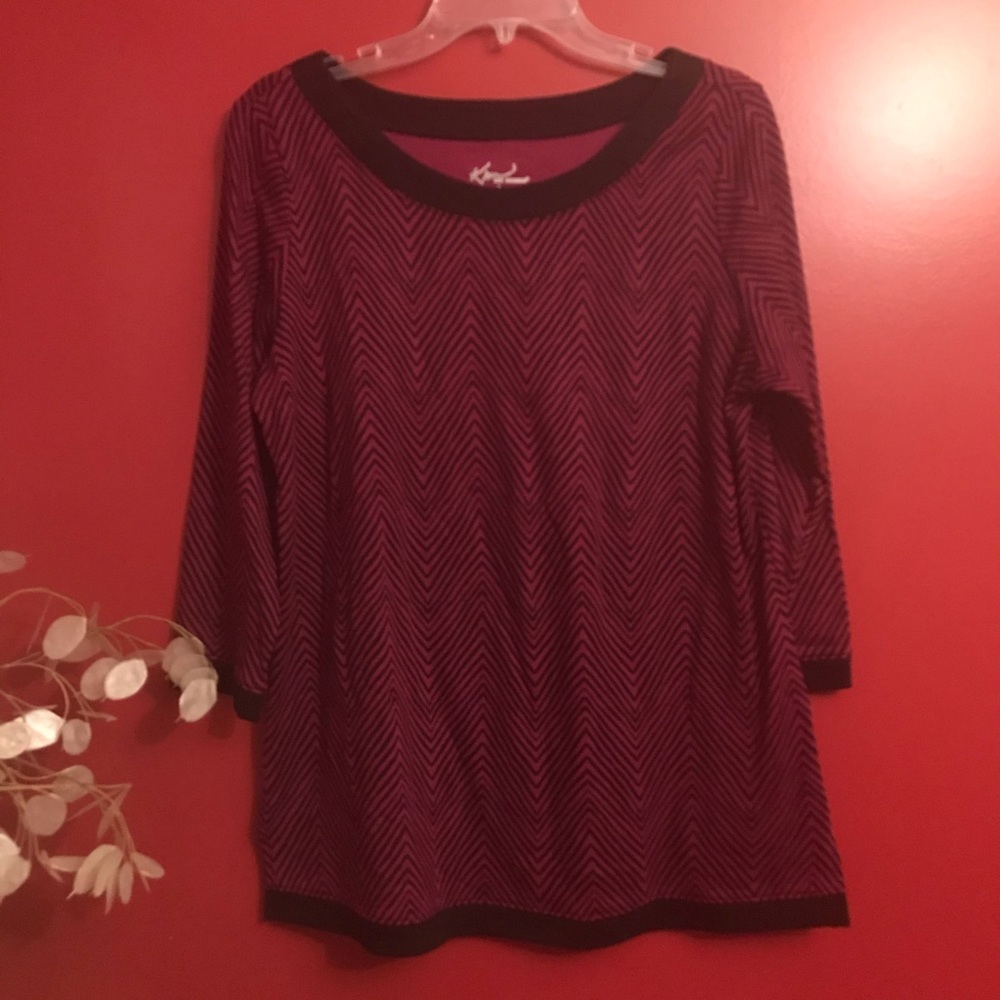 kim rodgers Magenta and black chevron print